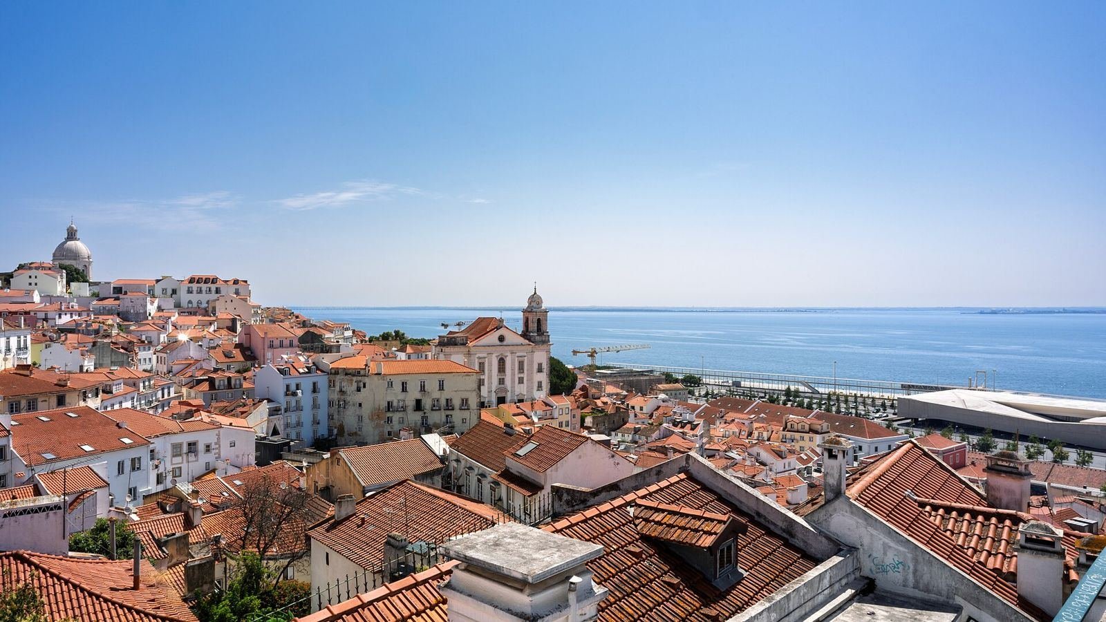 Rooftops of Alfama and the Tagus river, Lisbon